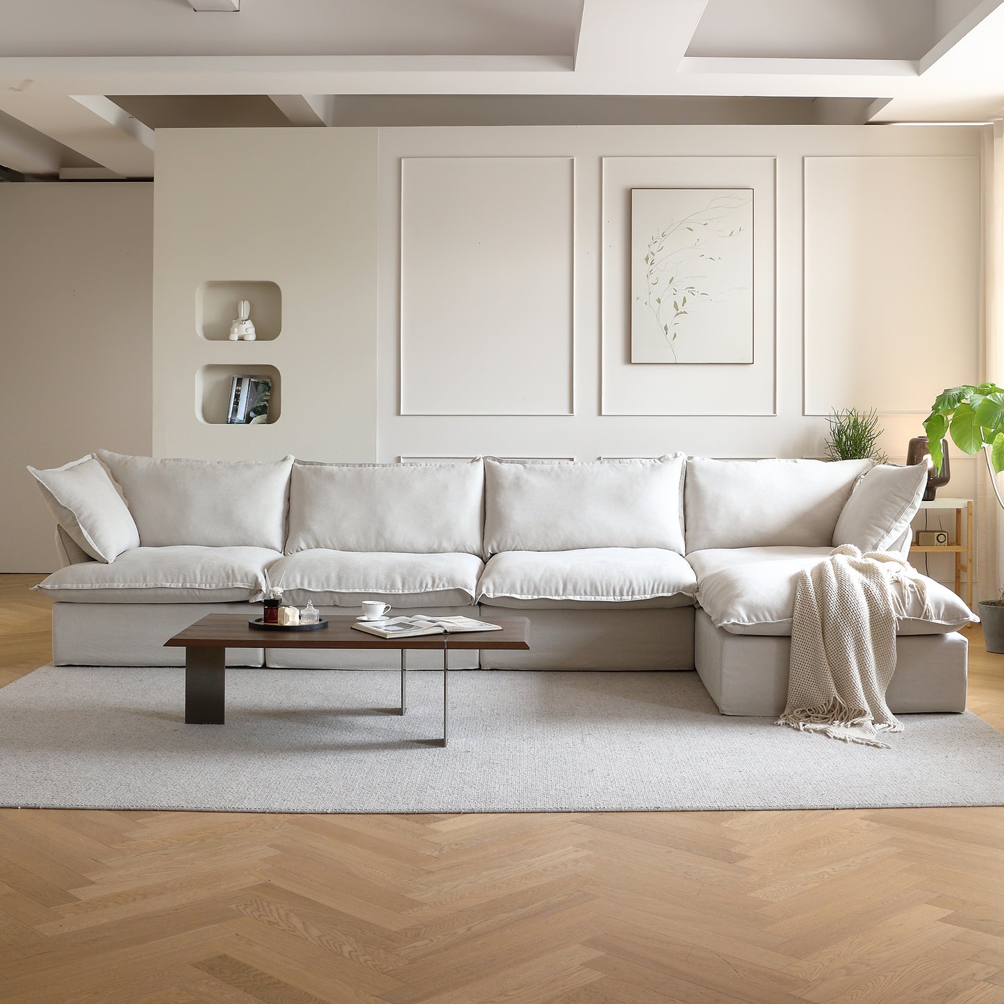 Slipcovers Only - Modular Luxe 4-Seater Sectional in Beige