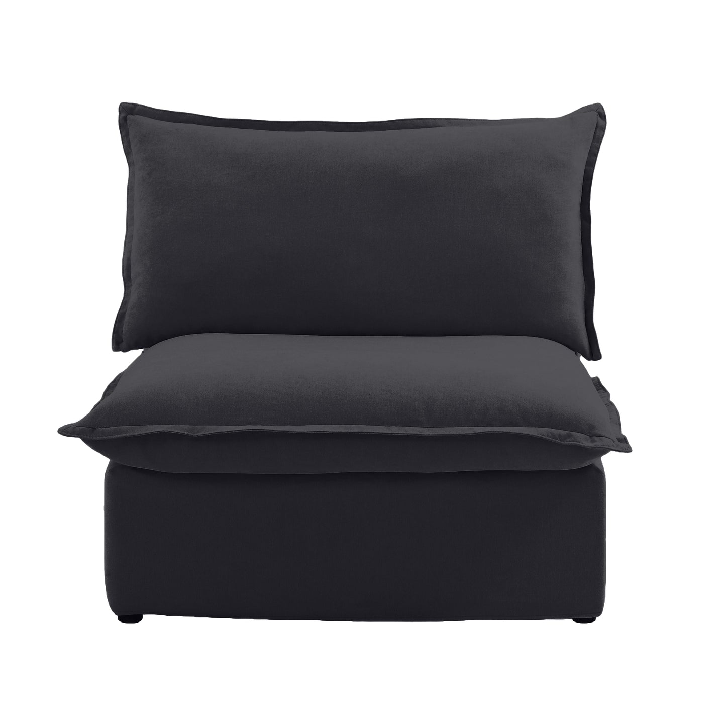 Slipcover Only - Modular Luxe Armless/Median Piece in Black