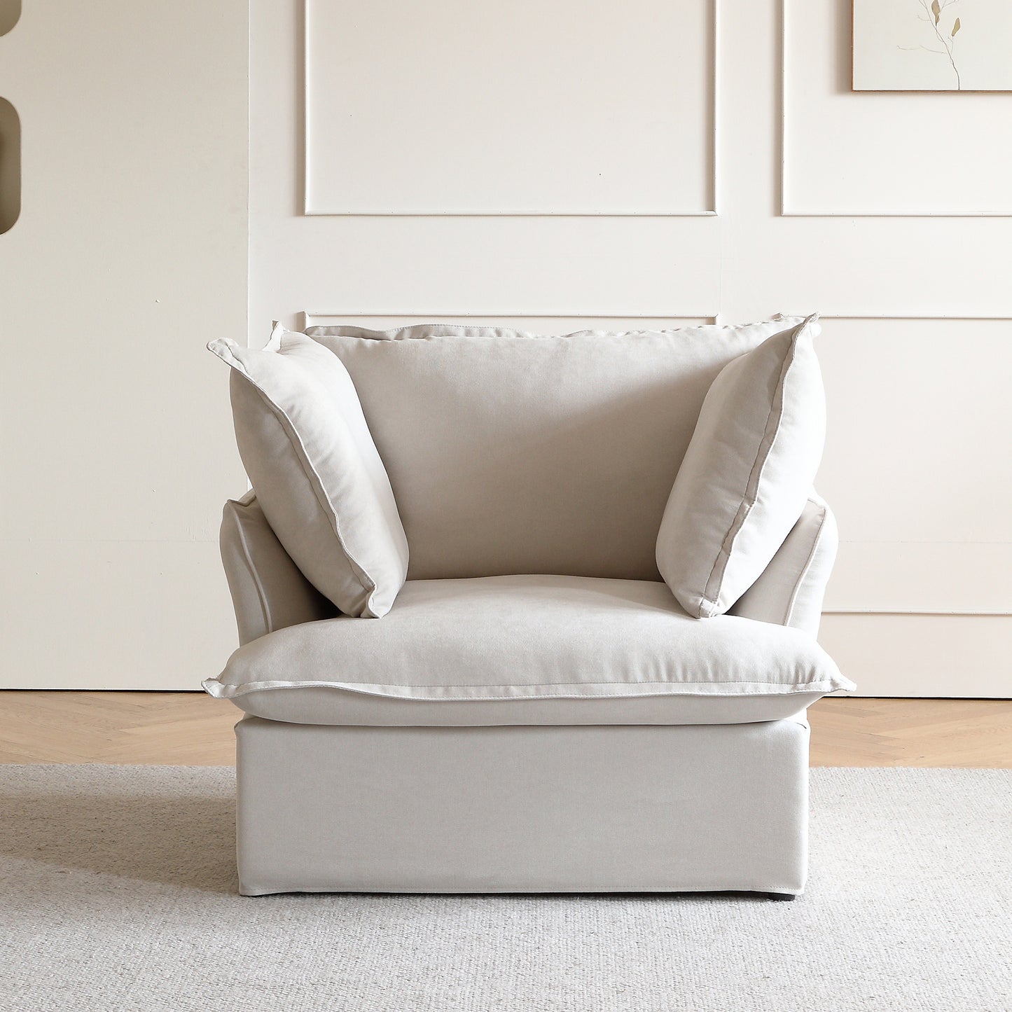 Slipcovers Only - Modular Luxe Armchair in Beige