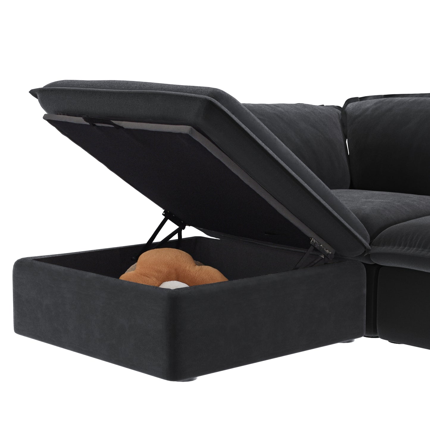 Modular Luxe Ottoman Piece in Black