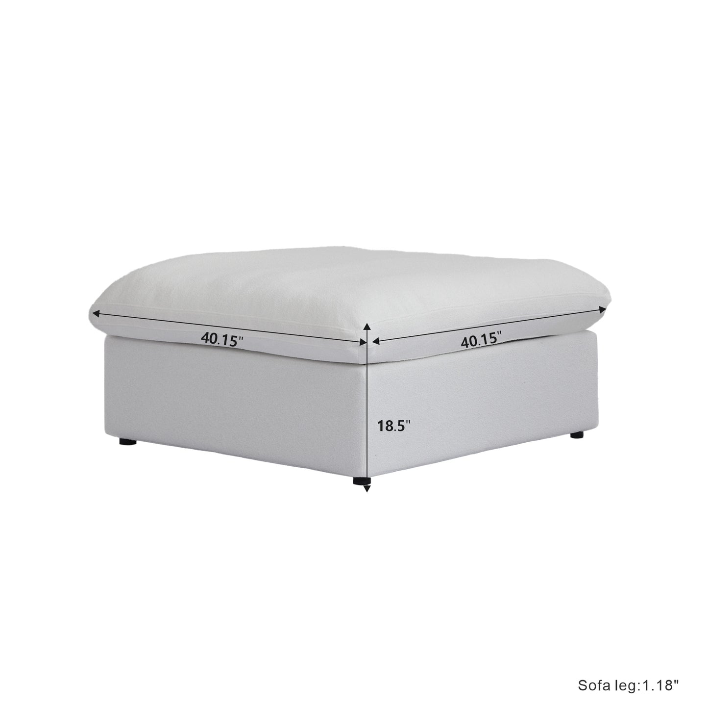 Classic Modular Ottoman Piece in White