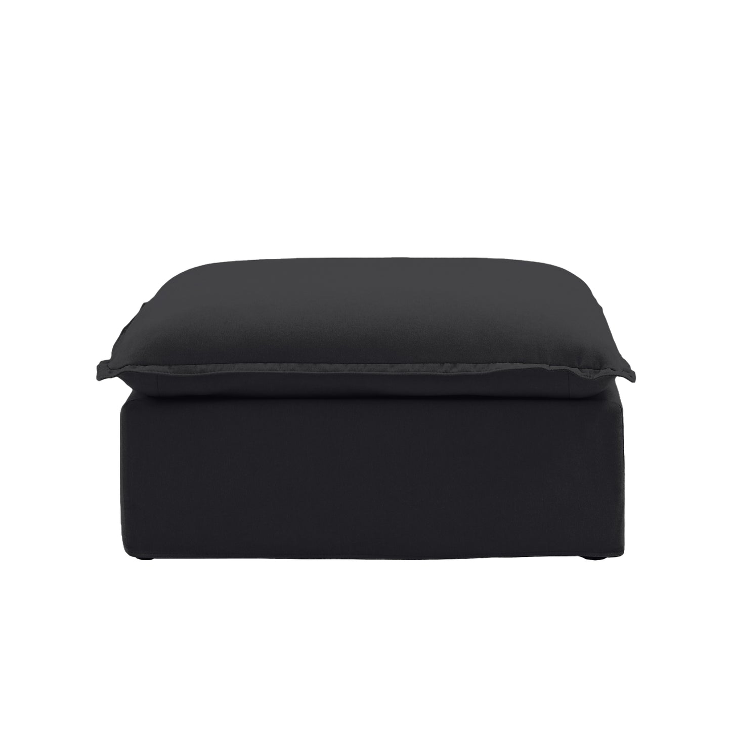 Slipcover Only - Modular Luxe Ottoman Piece in Black