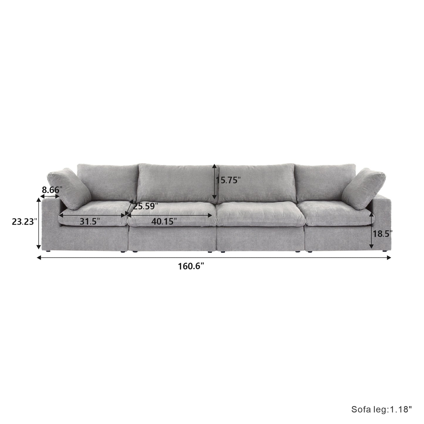 Classic Modular 4-Seater in Gray