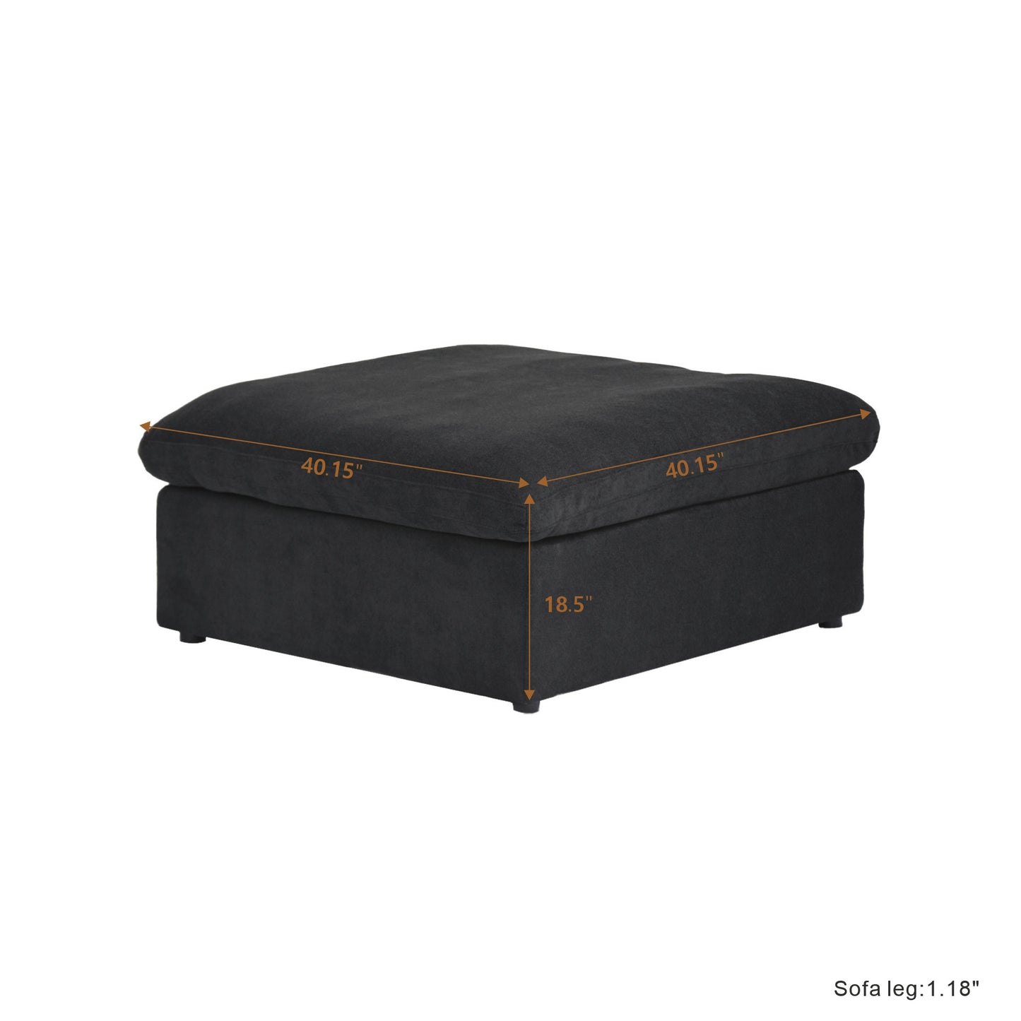 Classic Modular Ottoman Piece in Black