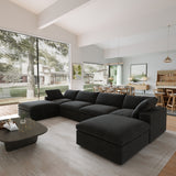 Classic Modular 4-Seater U-Sectional in Black
