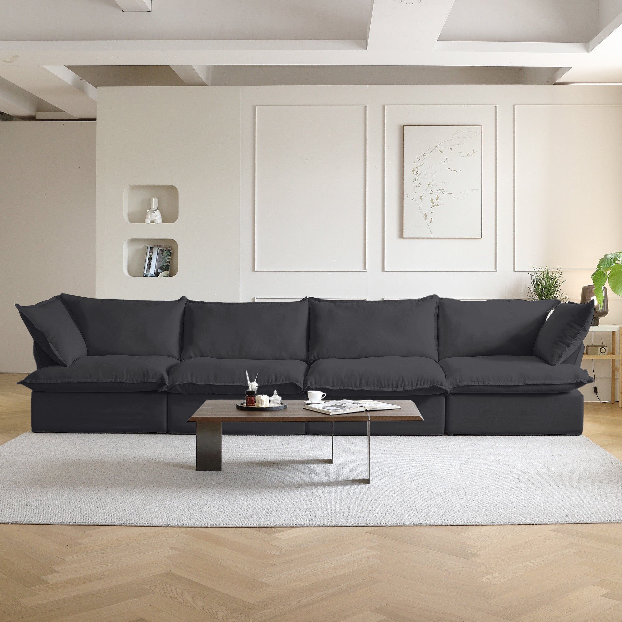 Slipcovers Only - Modular Luxe 4-Seater in Black