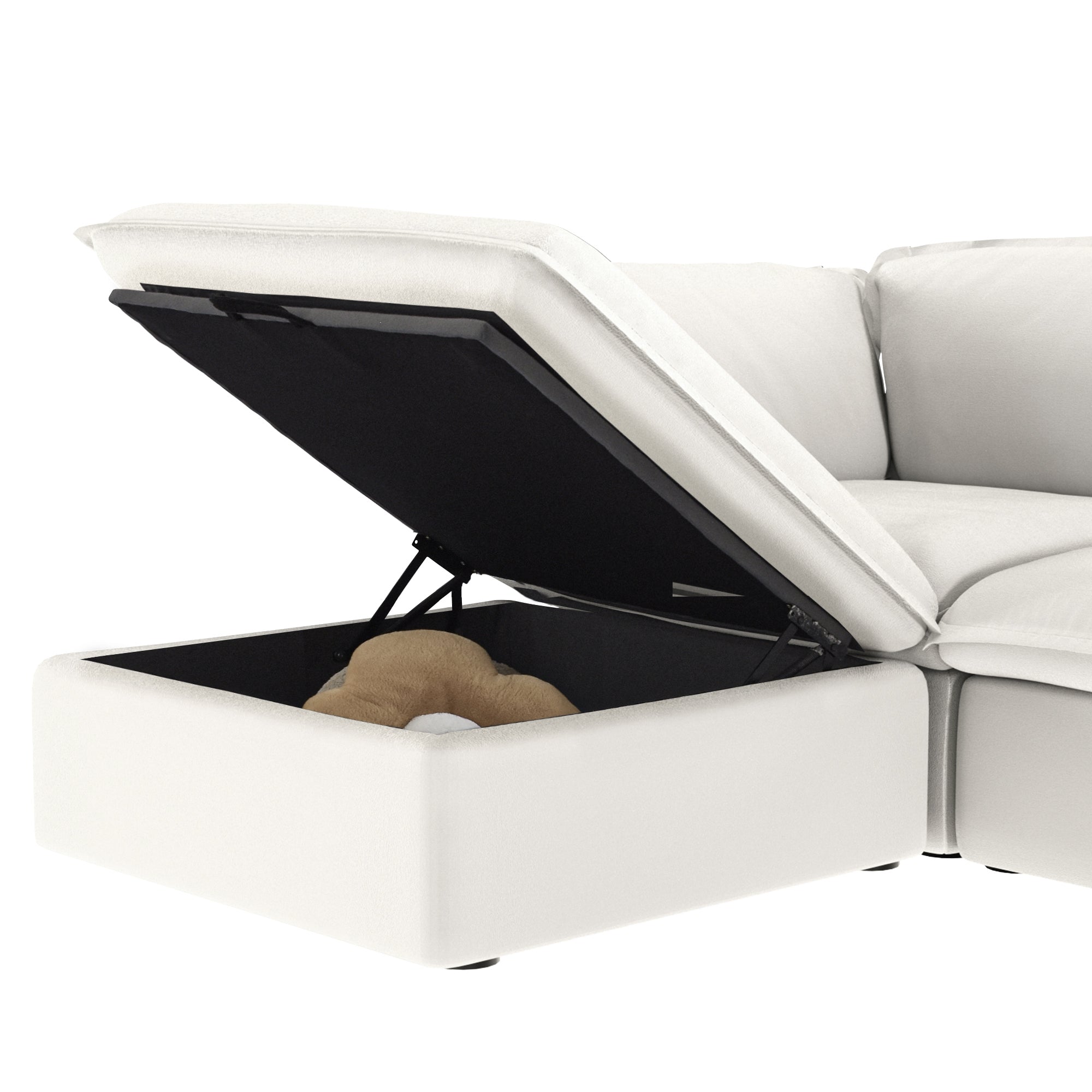 Modular Luxe Ottoman Piece in White