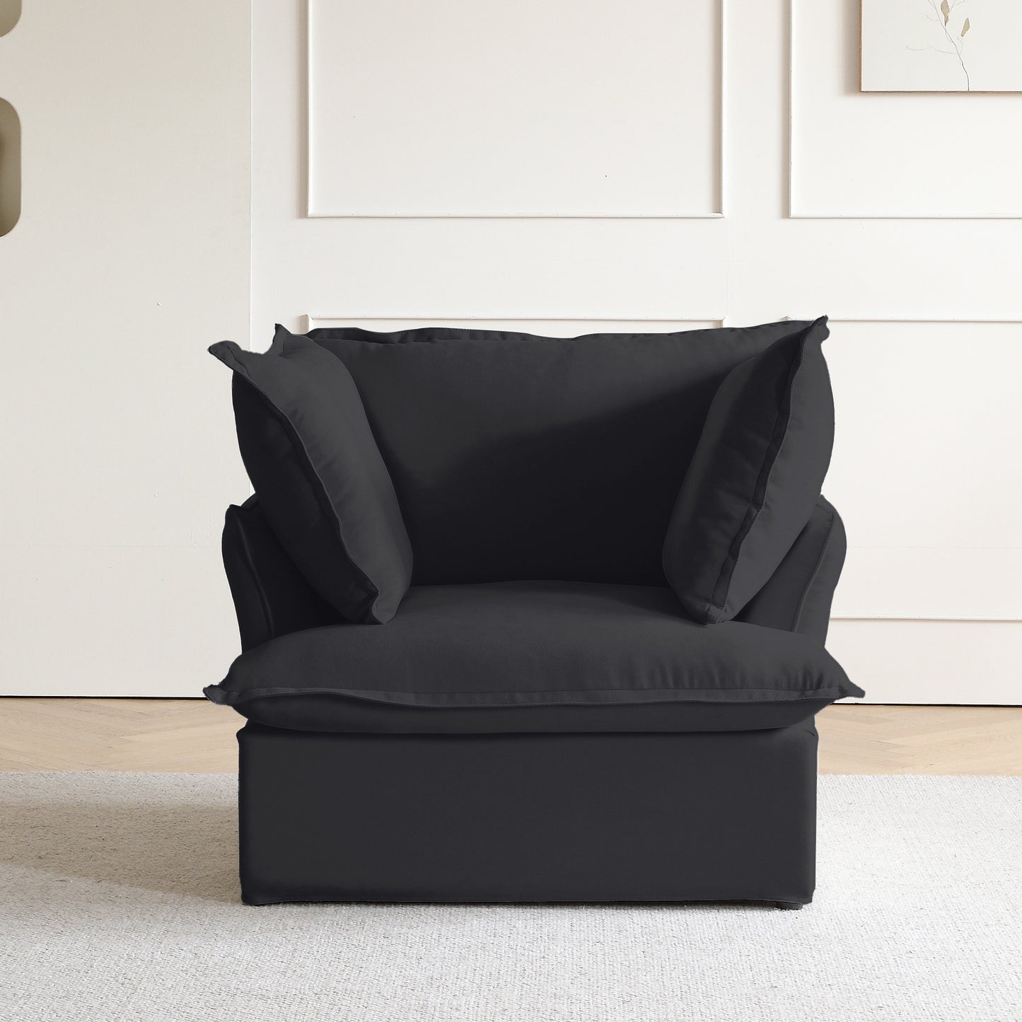 Slipcovers Only - Modular Luxe Armchair in Black