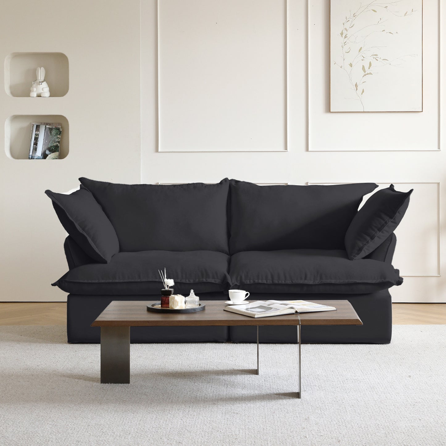 Slipcovers Only - Modular Luxe 2-Seater Sofa in Black