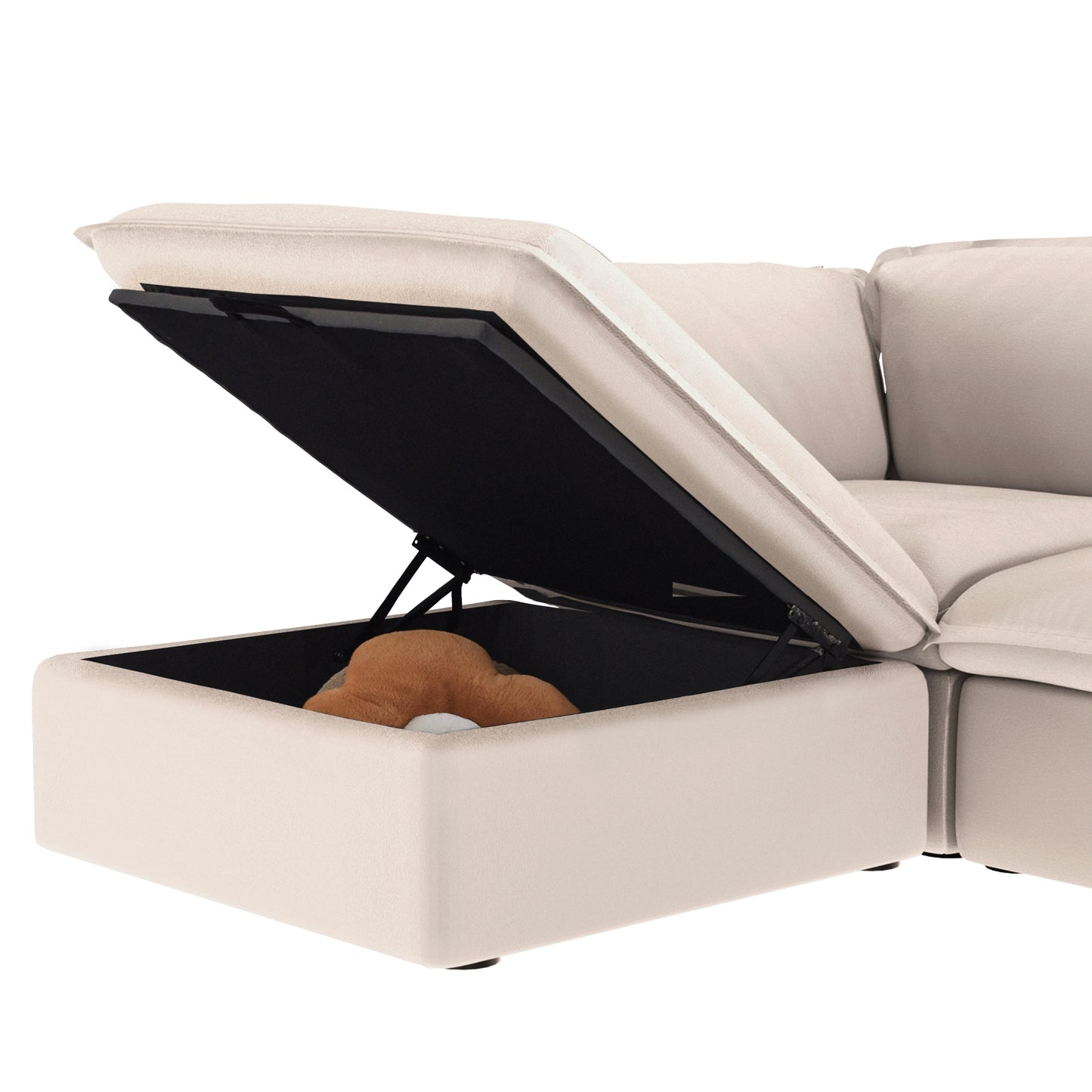 Modular Luxe Ottoman Piece in Beige