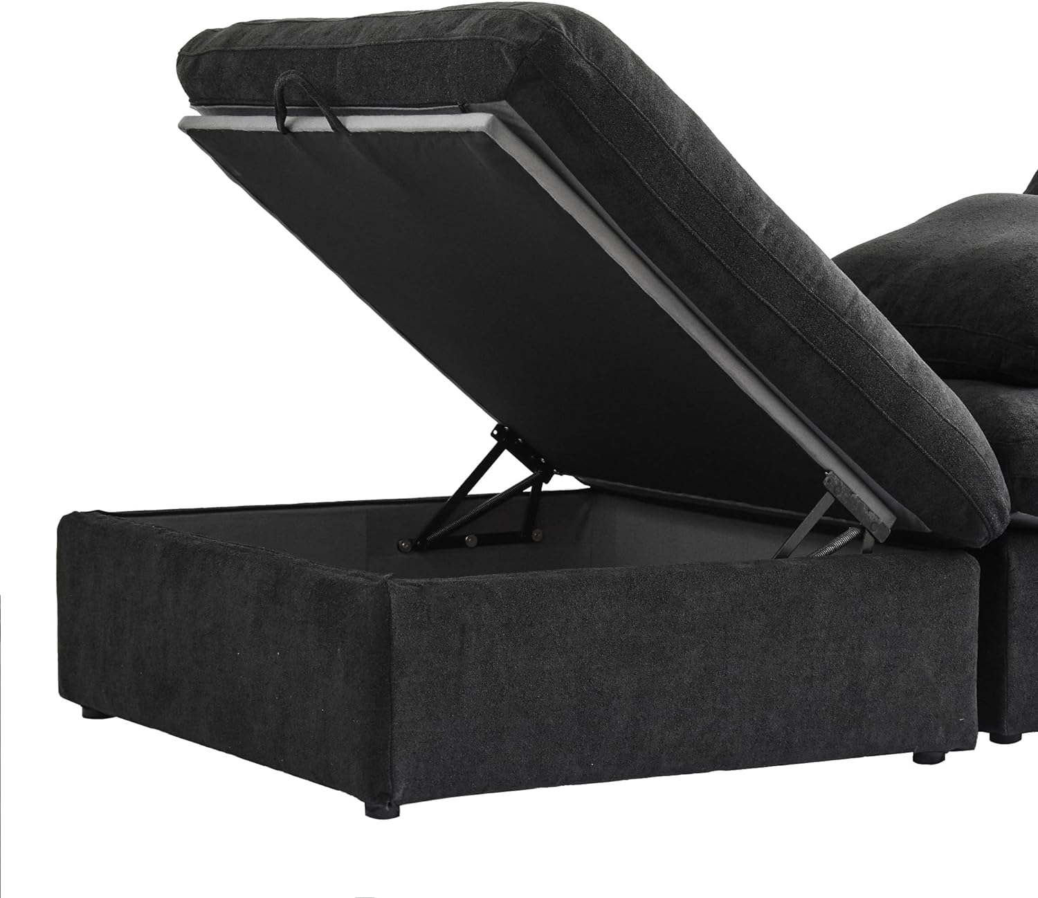 Classic Modular 4-Seater U-Sectional in Black