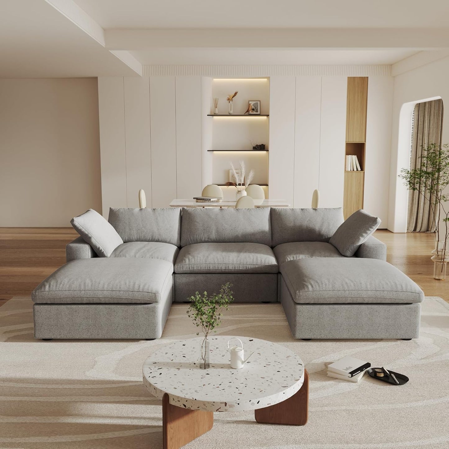 Slipcovers Only - Classic Modular 3-Seater U-Sectional in Gray