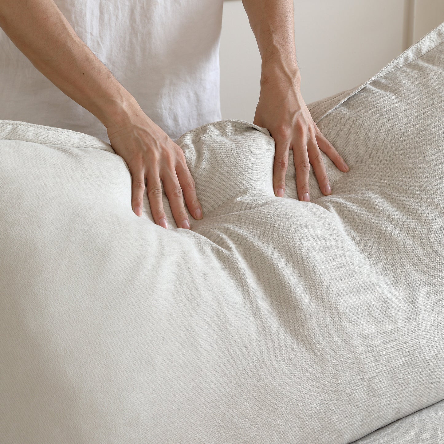 Modular Luxe Left Facing Armrest Piece in Beige