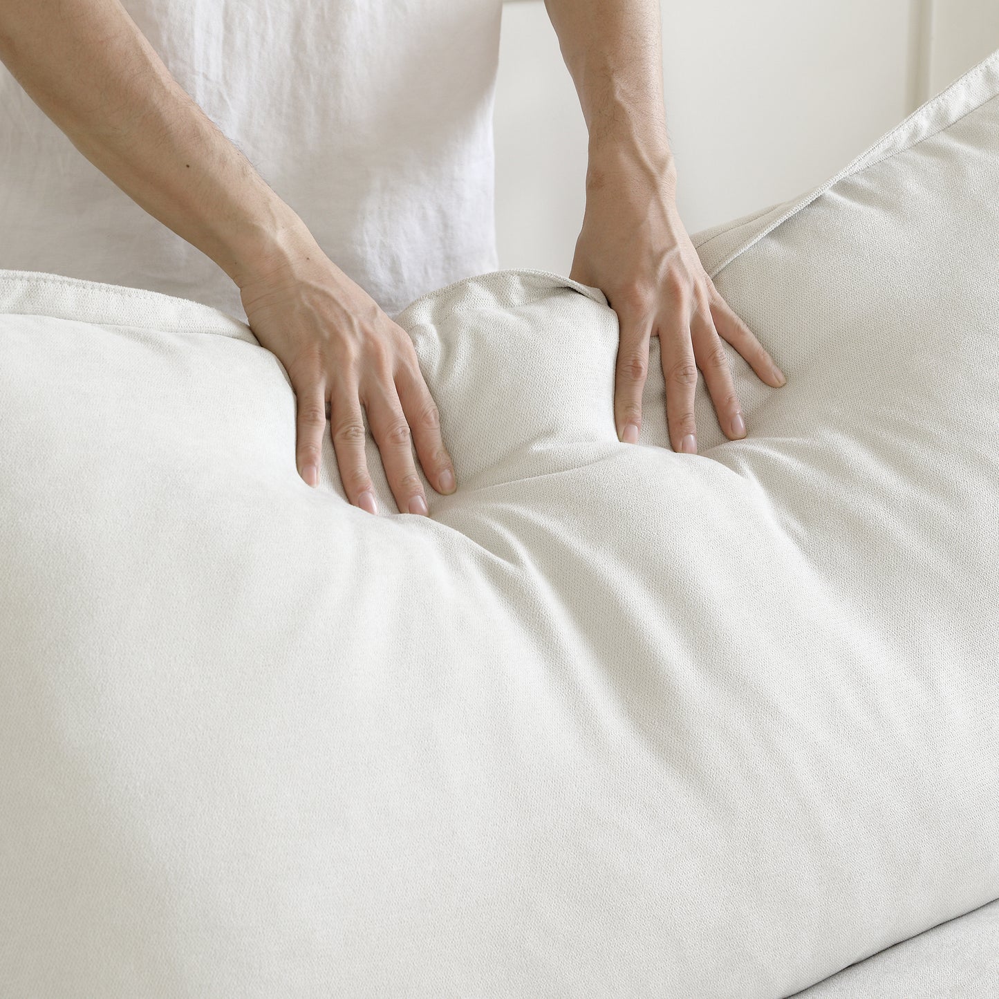 Modular Luxe Left Facing Armrest Piece in White