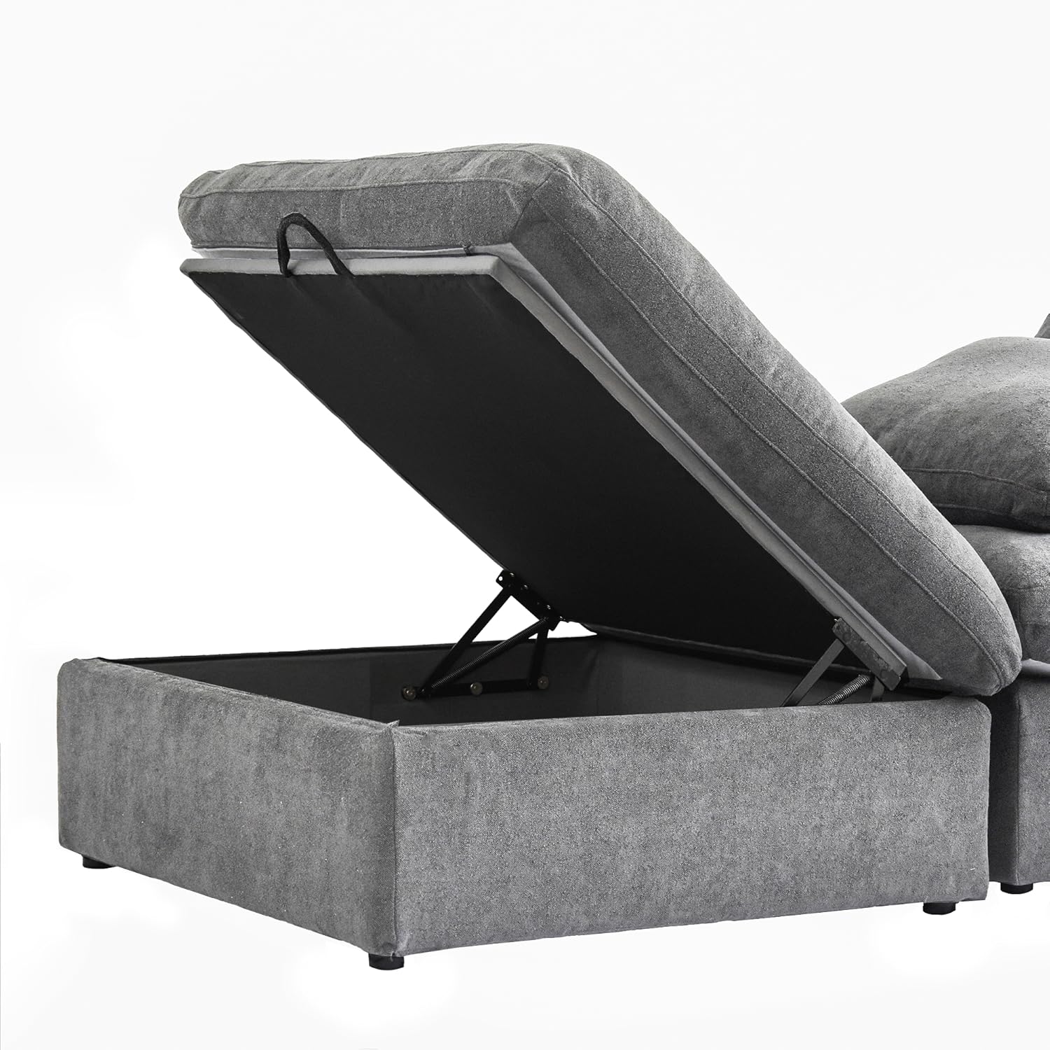 Classic Modular 5-Seater Corner Sectional + Ottoman in Gray