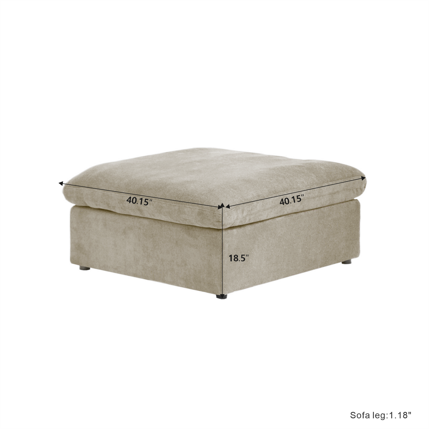 Classic Modular Ottoman Piece in Khaki