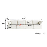 Modular Luxe 4-Seater U-Sectional in White