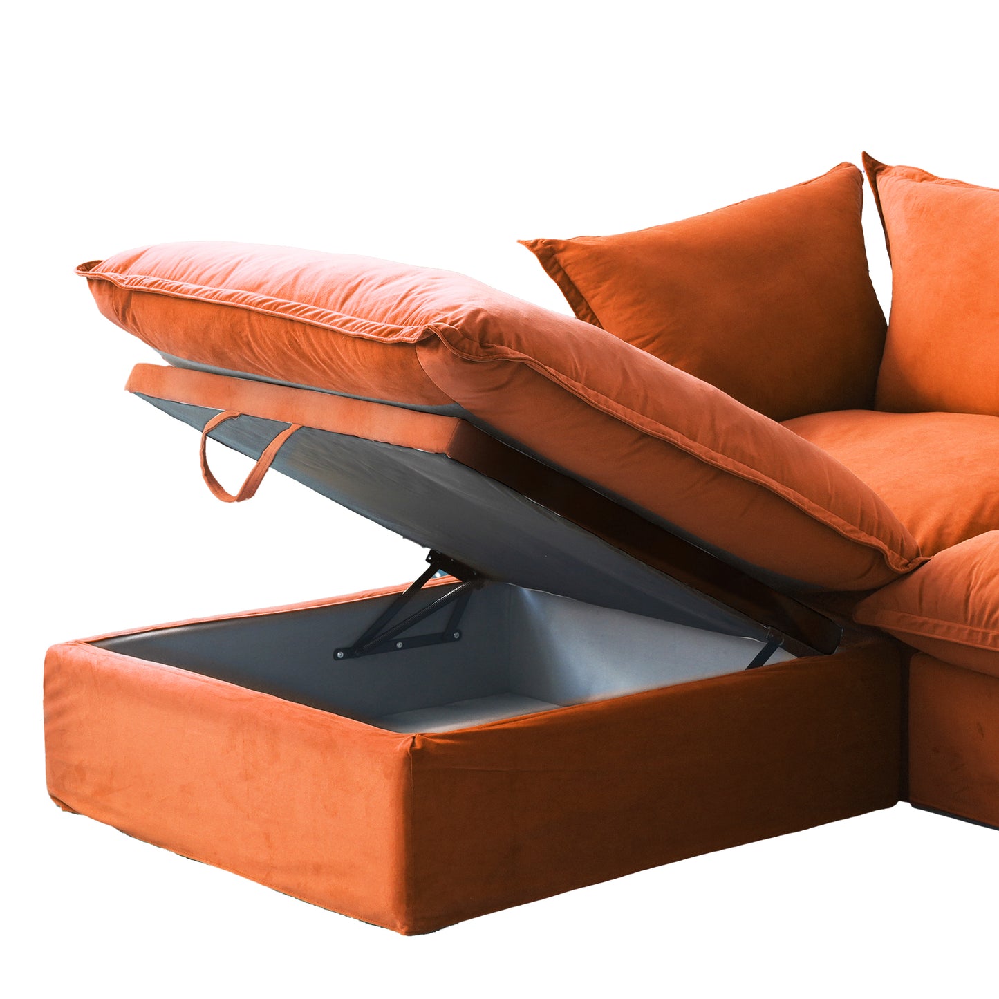 Modular Luxe Ottoman Piece in Orange