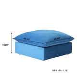 Modular Luxe Ottoman Piece in Blue