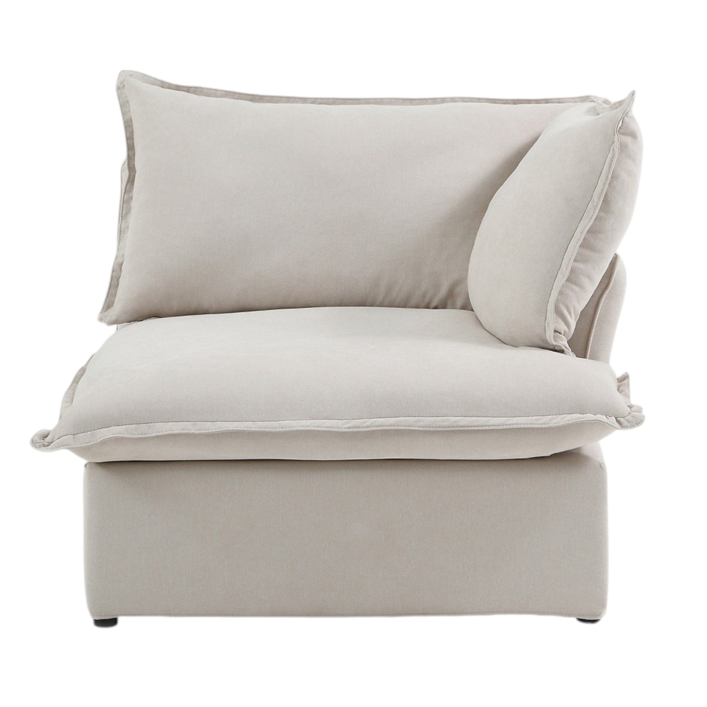 Slipcover Only - Modular Luxe Right Facing Armrest Piece in Beige