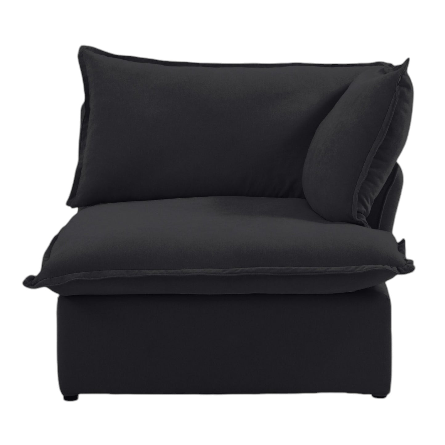 Slipcover Only - Modular Luxe Right Facing Armrest Piece in Black