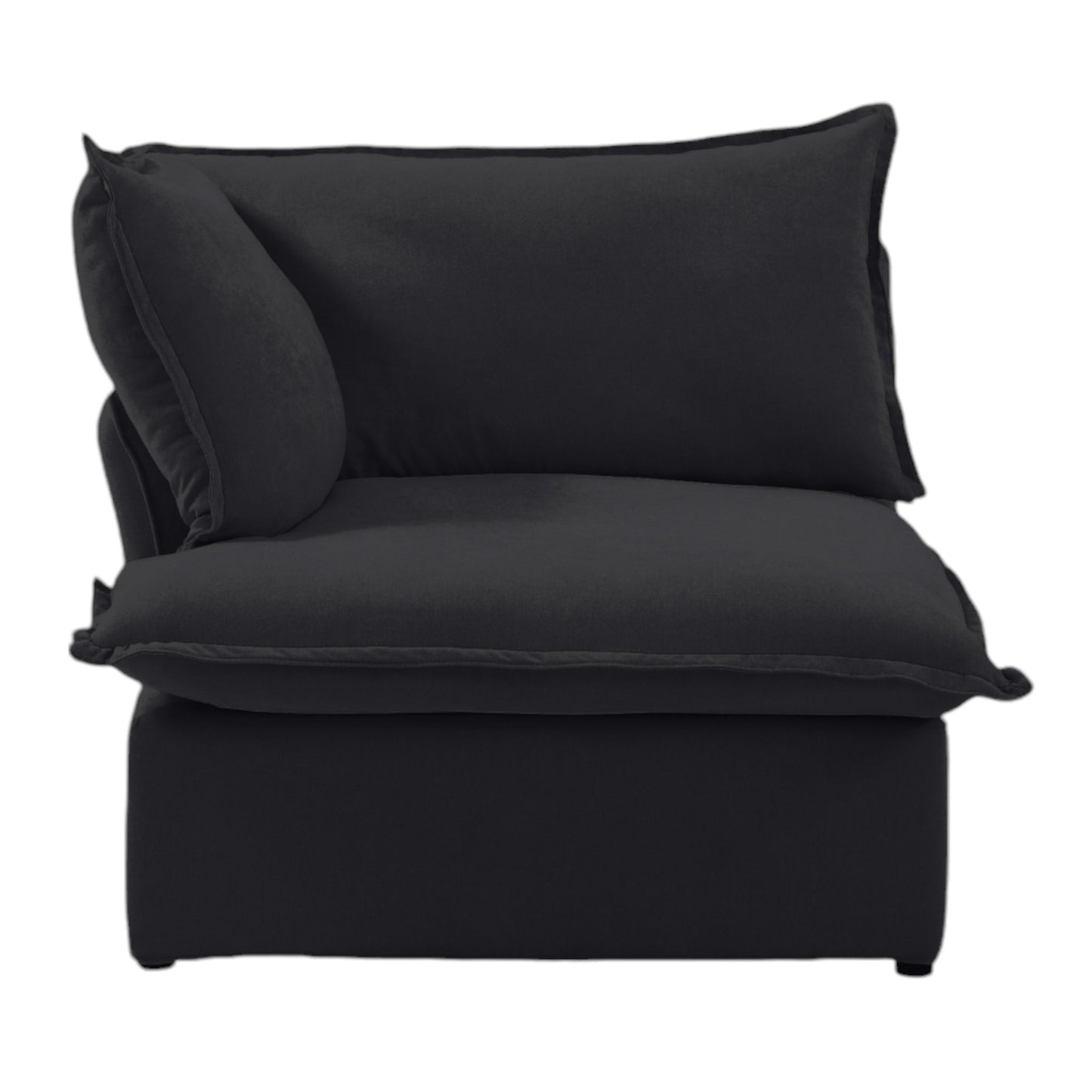 Slipcover Only - Modular Luxe Left Facing Armrest Piece in Black