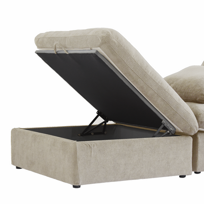 Classic Modular Ottoman Piece in Khaki