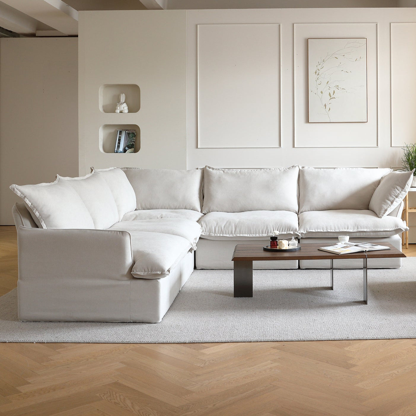 Modular Luxe 5-Seater Corner Sectional in Beige