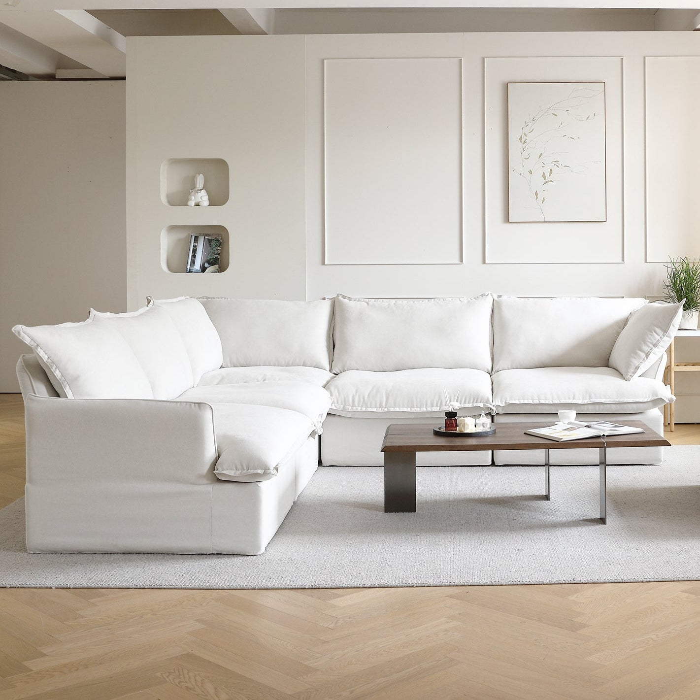 Modular Luxe 5-Seater Corner Sectional in White