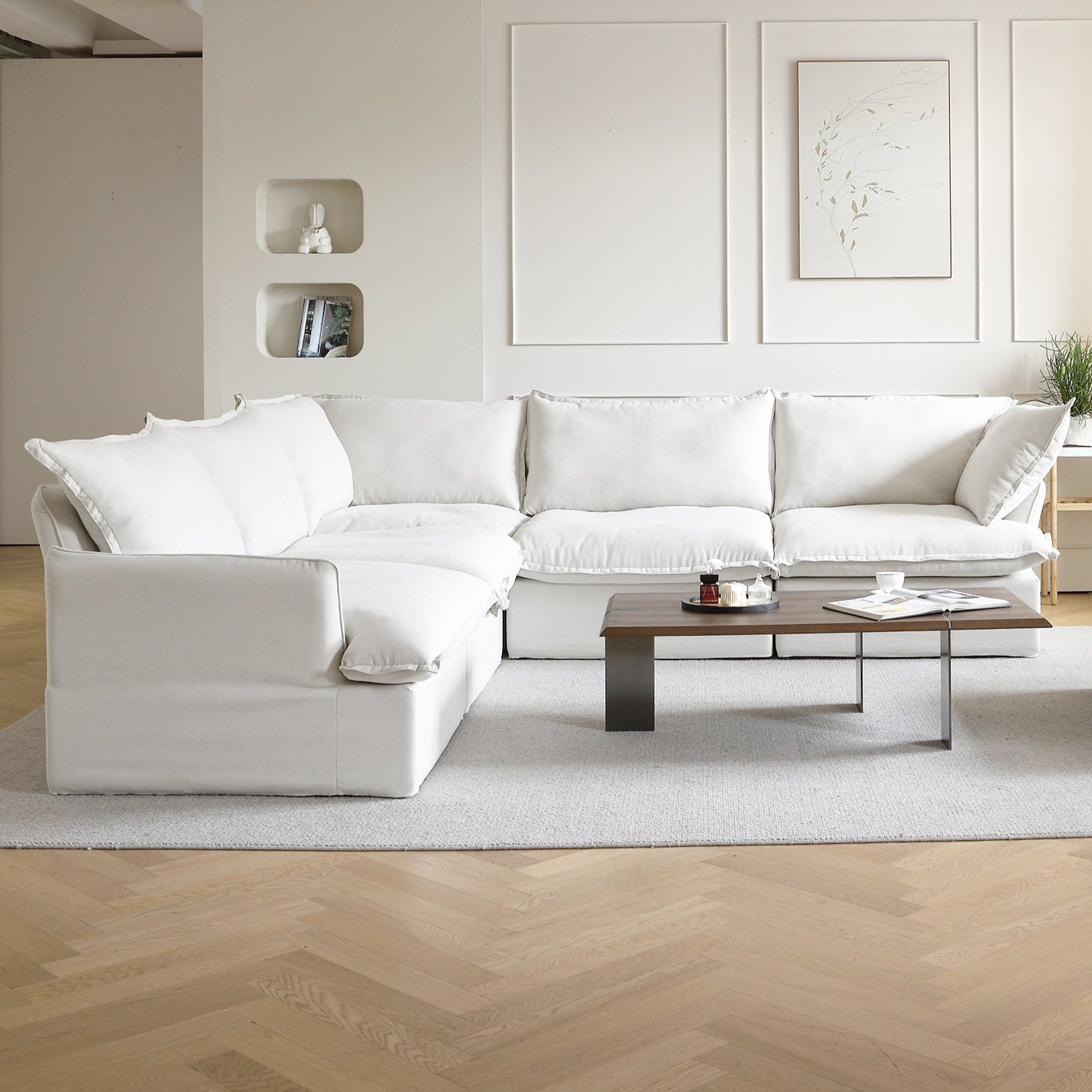 Modular Luxe 5-Seater Corner Sectional in White — Nationwide