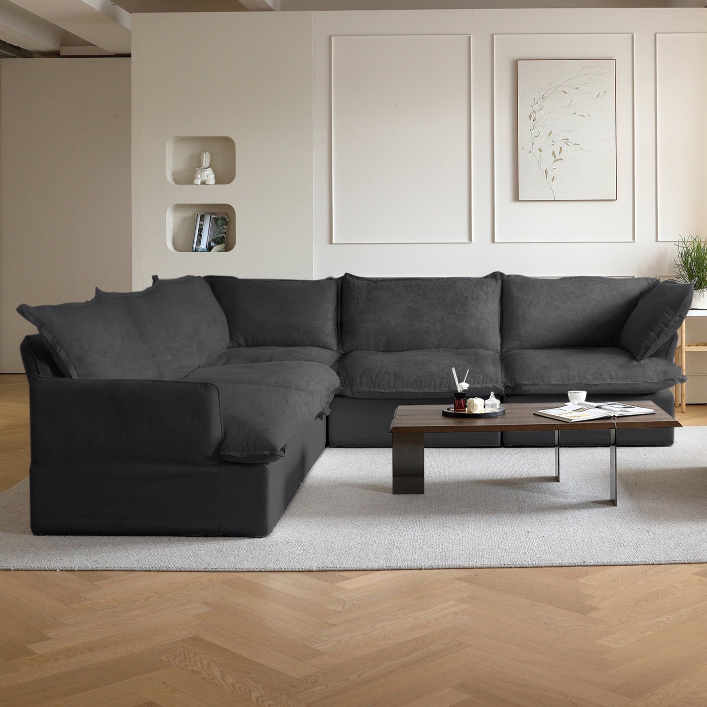 Modular Luxe 5-Seater Corner Sectional in Black