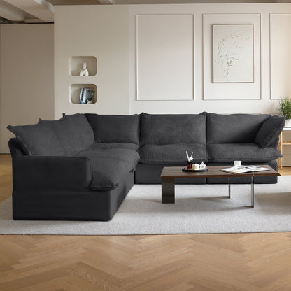 Modular Luxe 5-Seater Corner Sectional in Black