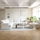Modular Luxe 5-Seater Corner Sectional + Ottoman in White