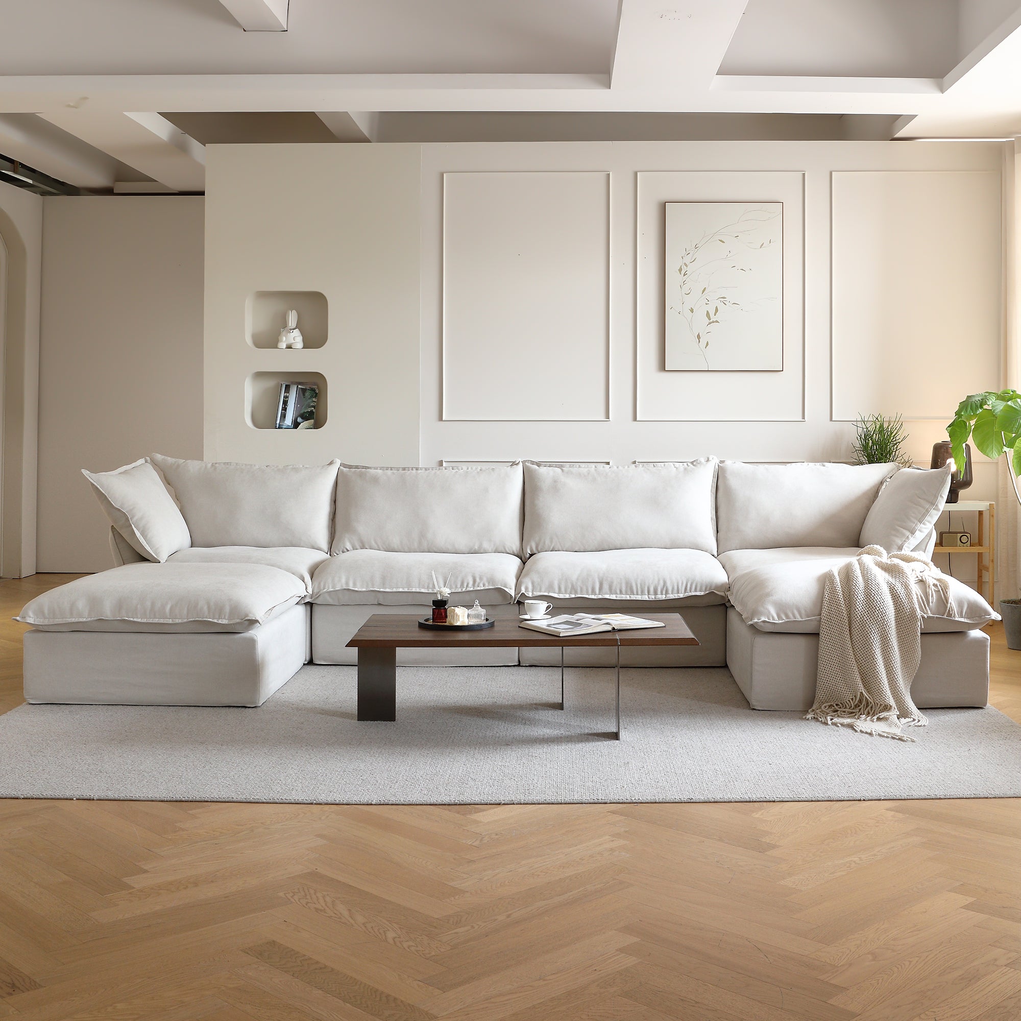 Modular Luxe 4-Seater U-Sectional in Beige — Nationwide