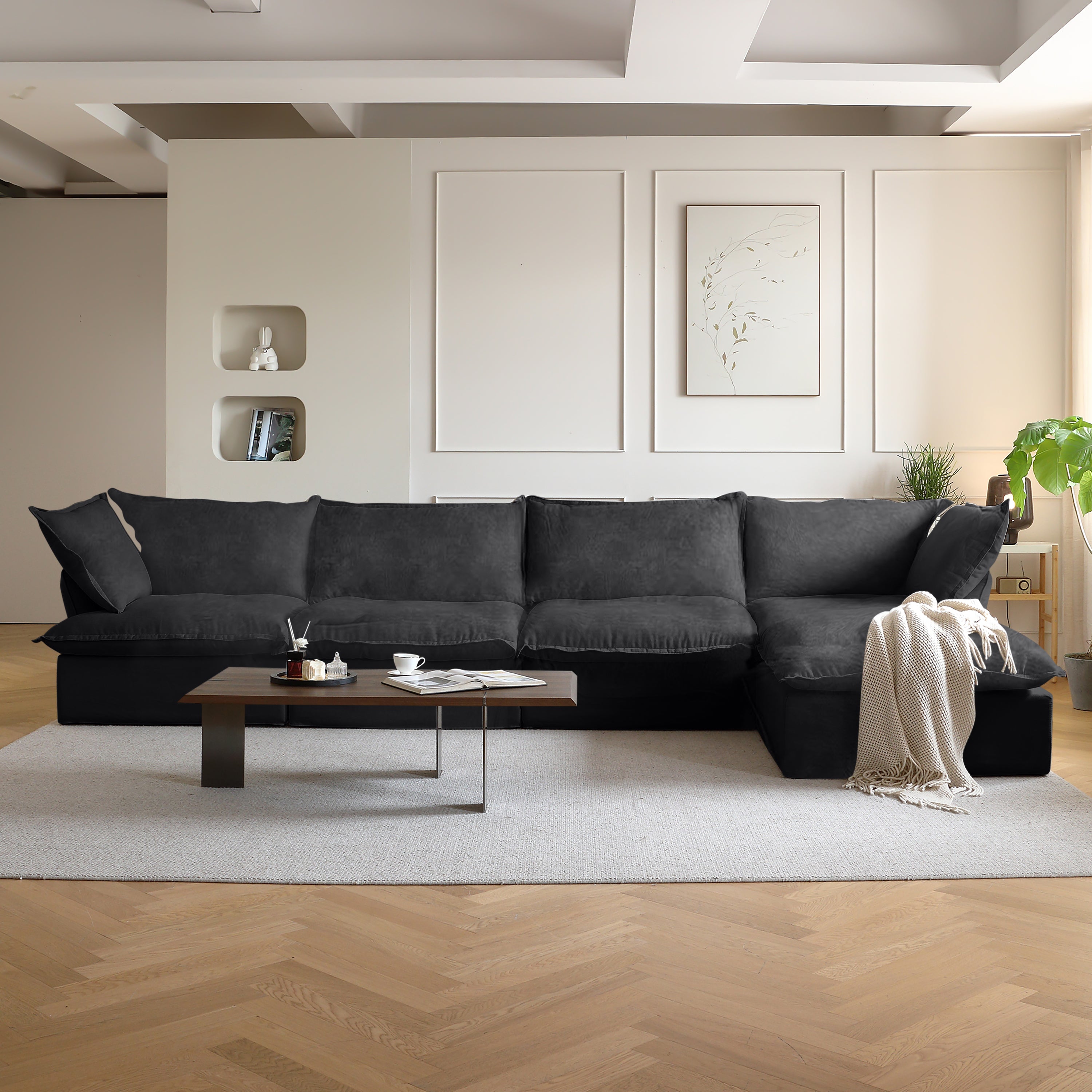 Modular Luxe 4-Seater Sectional in Black — Nationwide