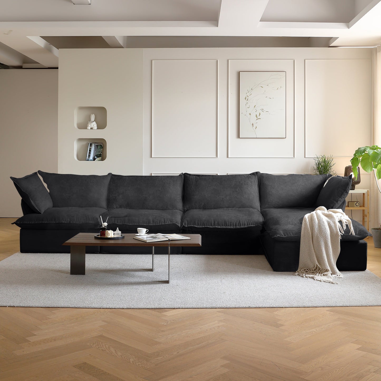Modular Luxe 4-Seater Sectional in Black — Nationwide