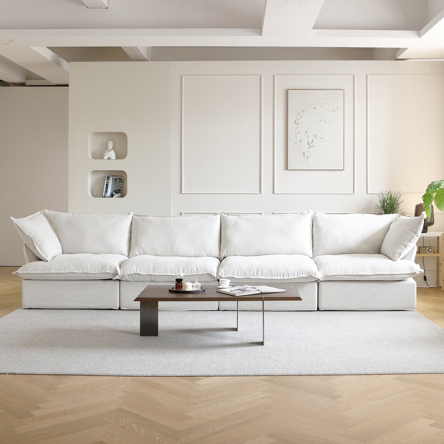 Modular Luxe 4-Seater in White