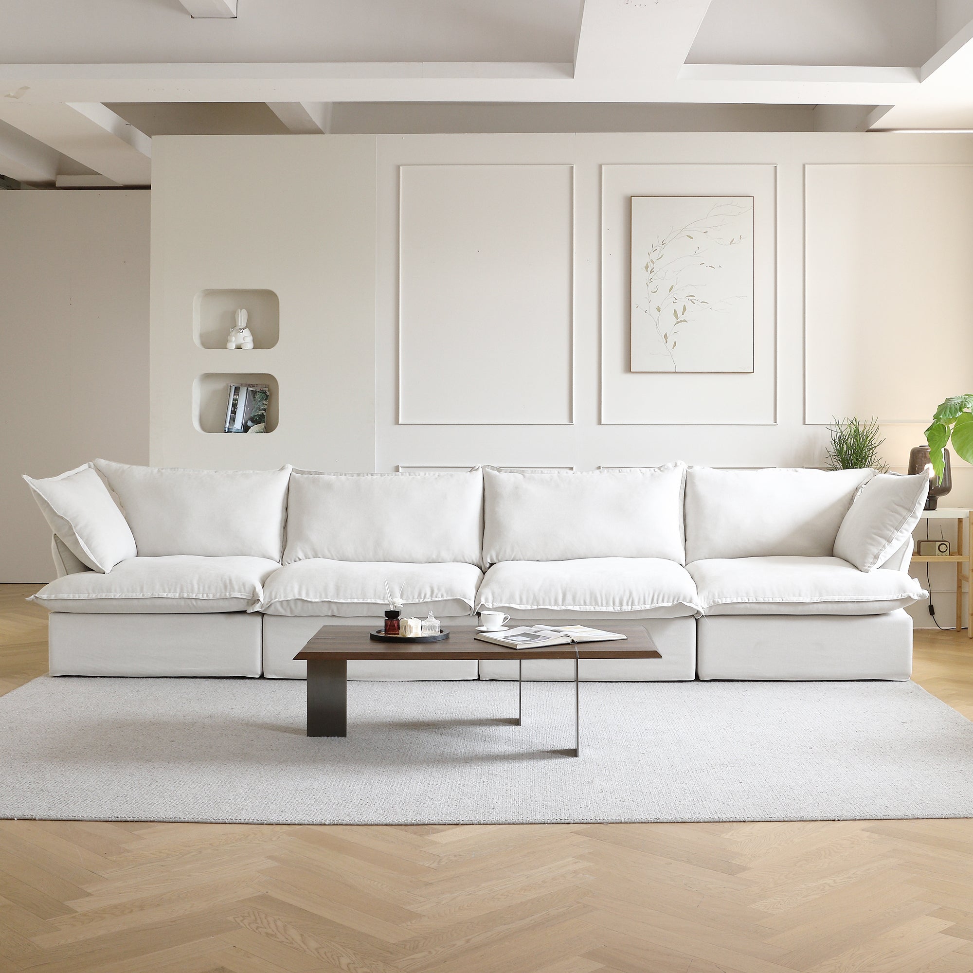 Modular Luxe 4-Seater in White