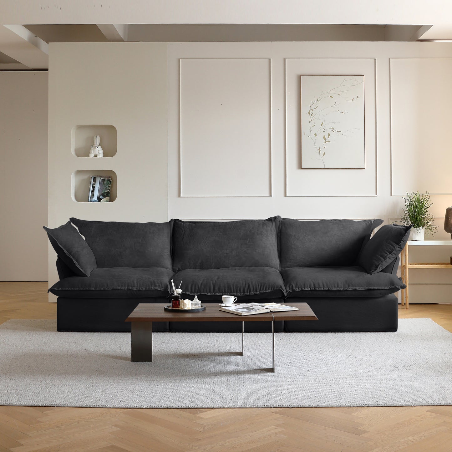 Modular Luxe 3-Seater Sofa in Black