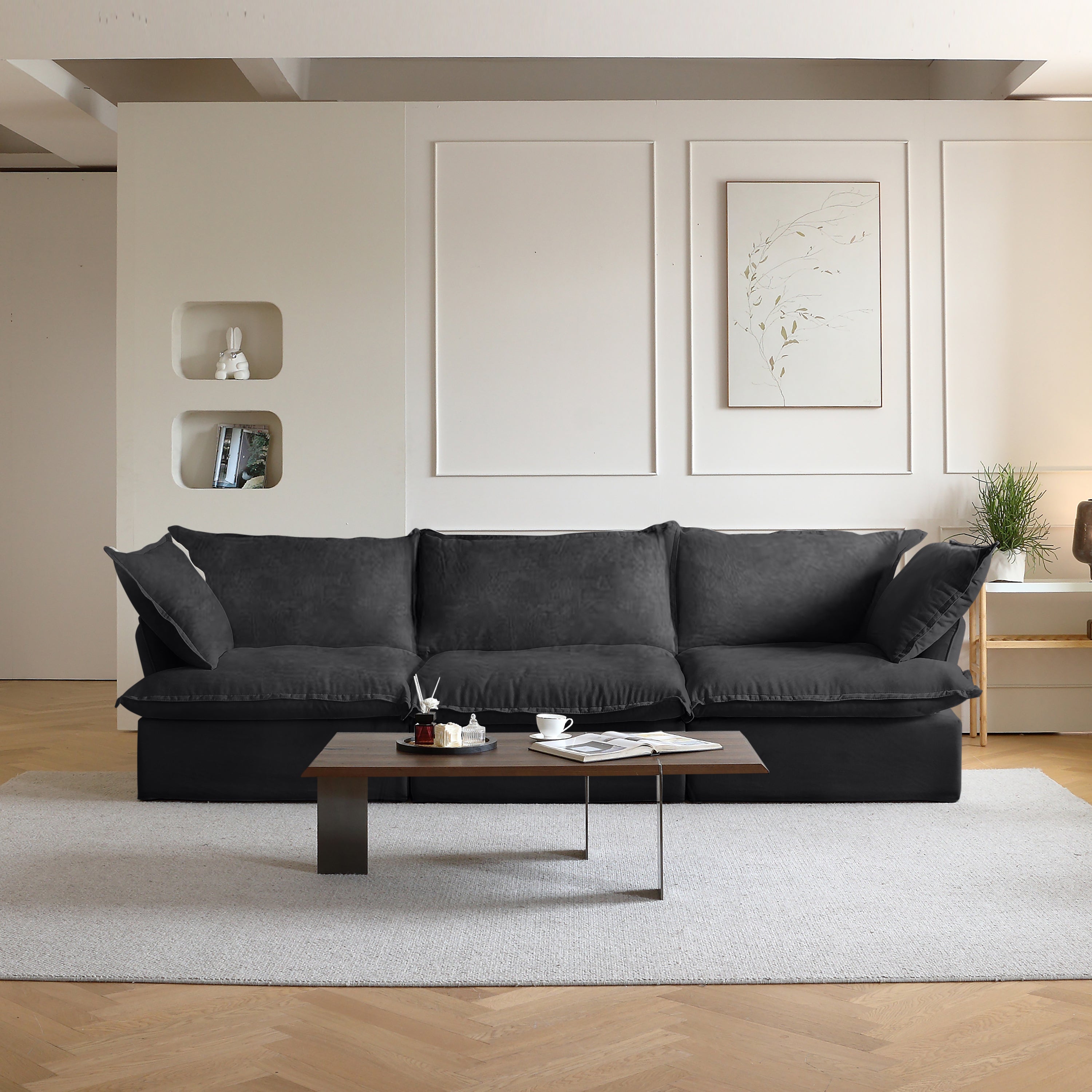 Modular Luxe 3-Seater Sofa in Black — Nationwide