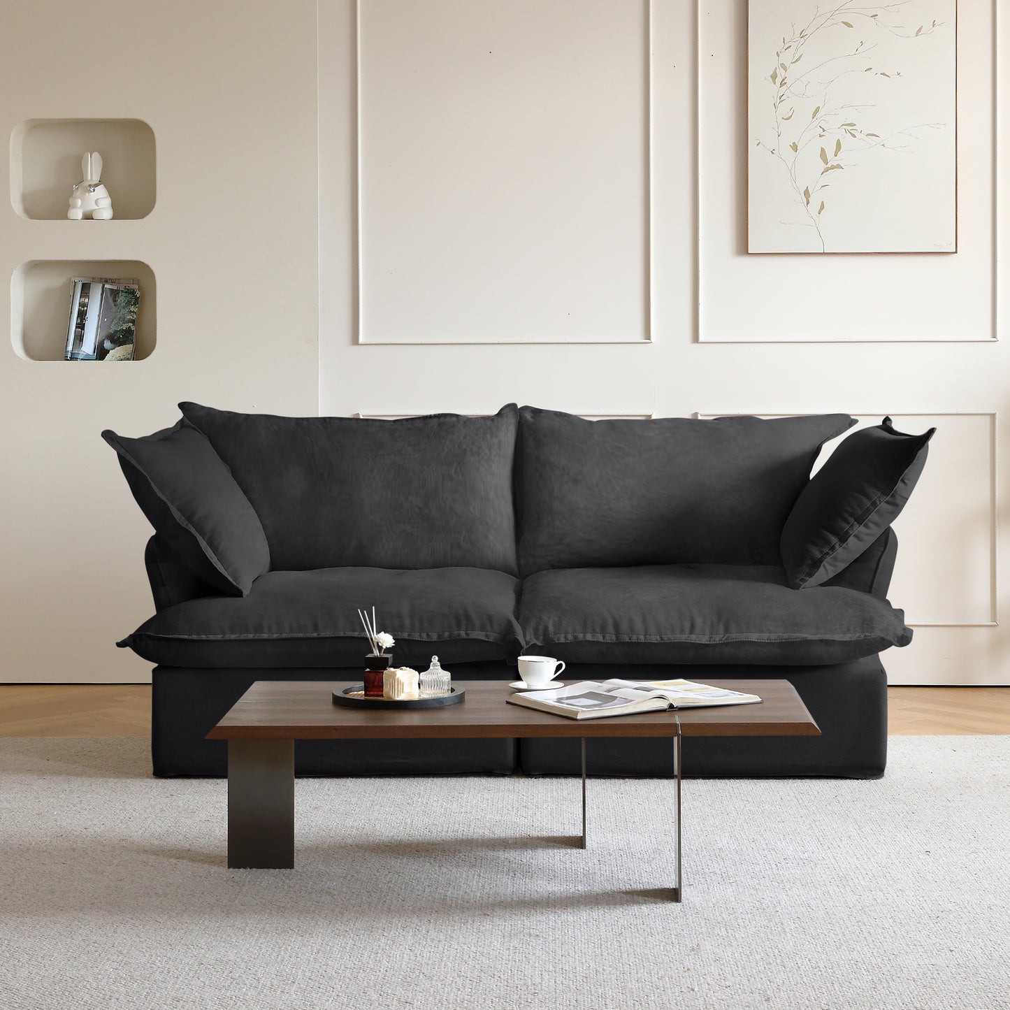 Modular Luxe 2-Seater Sofa in Black