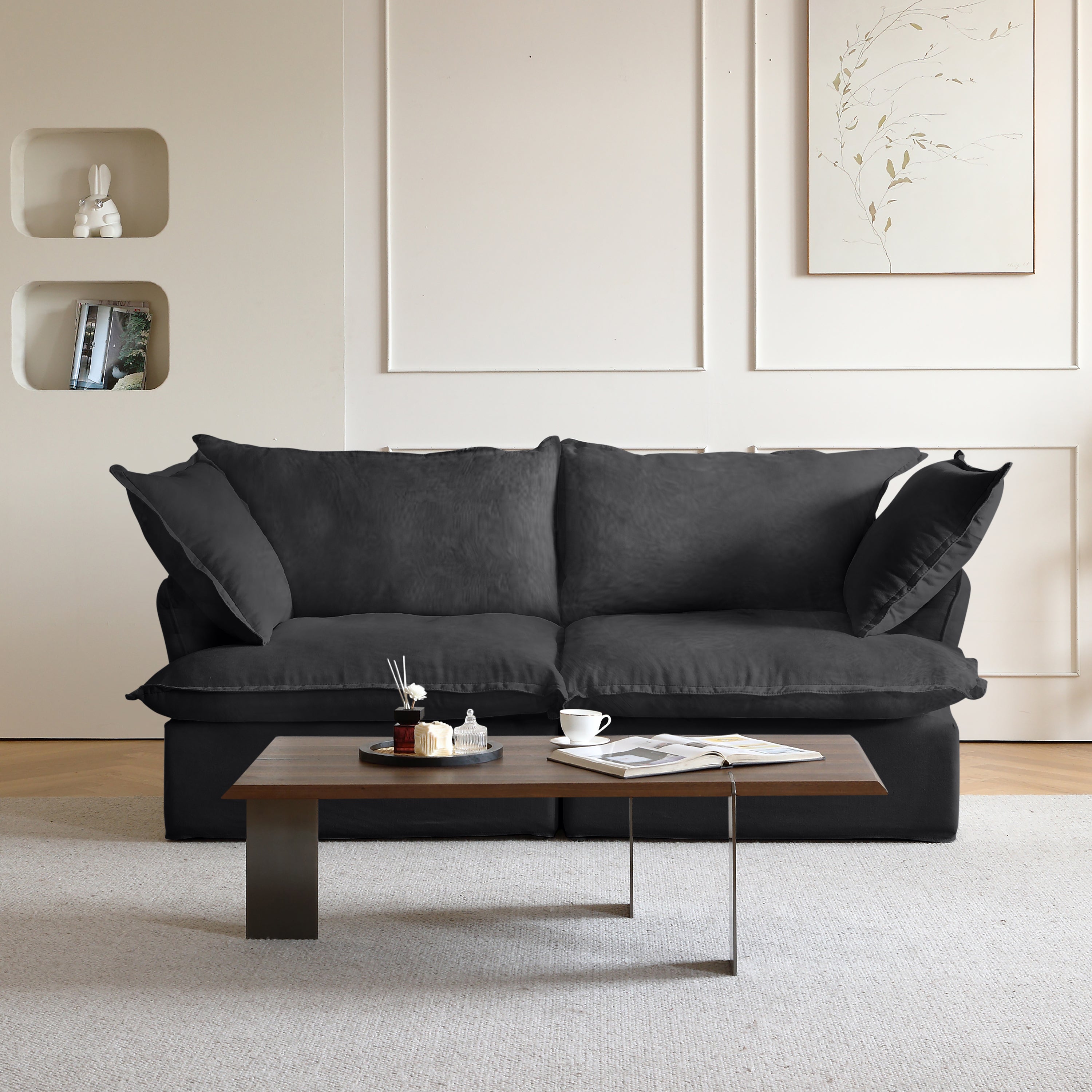 Modular Luxe 2-Seater Sofa in Black — Nationwide