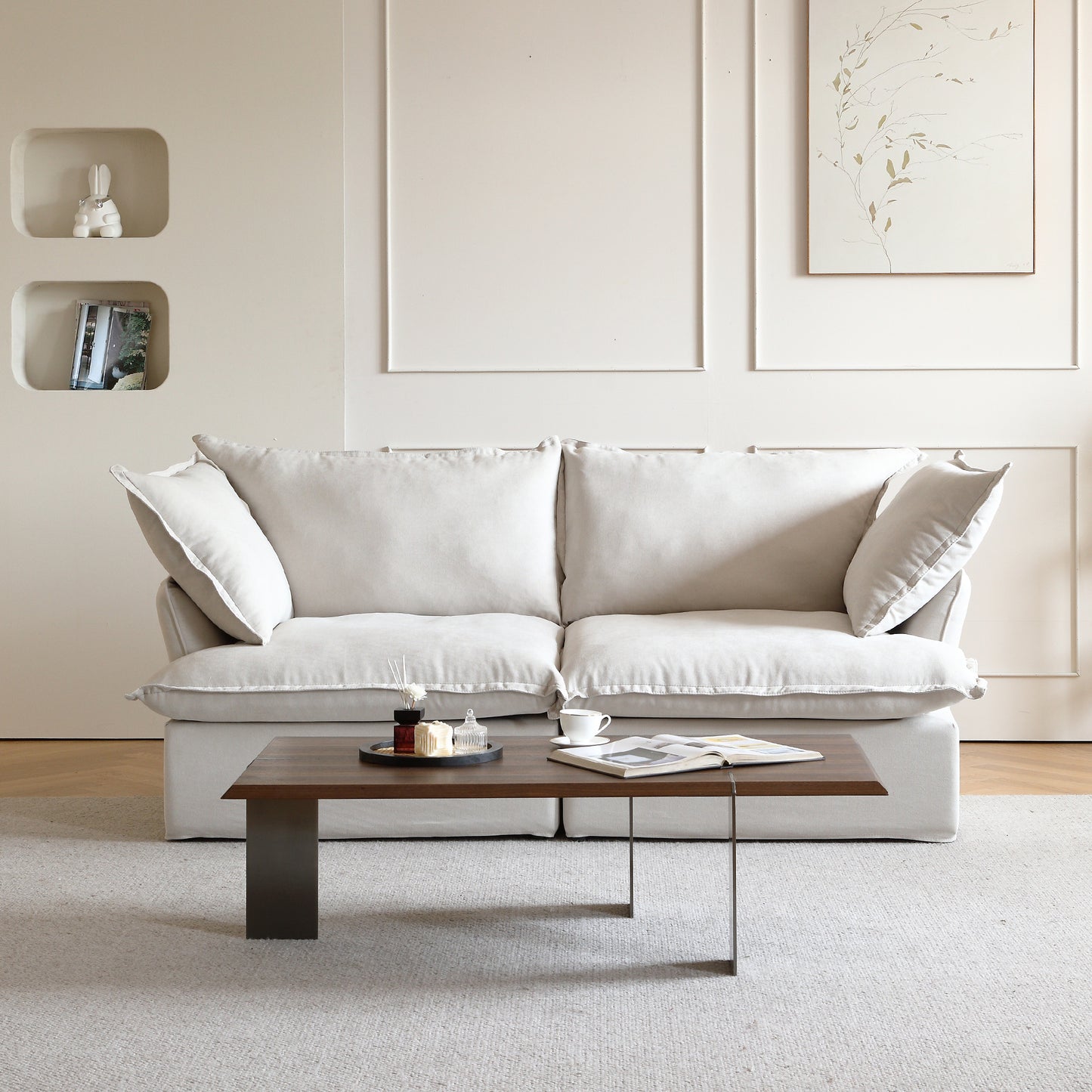 Modular Luxe 2-Seater Sofa in Beige