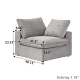 Classic Modular Corner Piece (L&R Armrest) in Gray