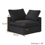 Classic Modular Corner Piece (L&R Armrest) in Black