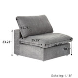 Slipcover Only! Classic Modular Armless/Median Piece in Gray