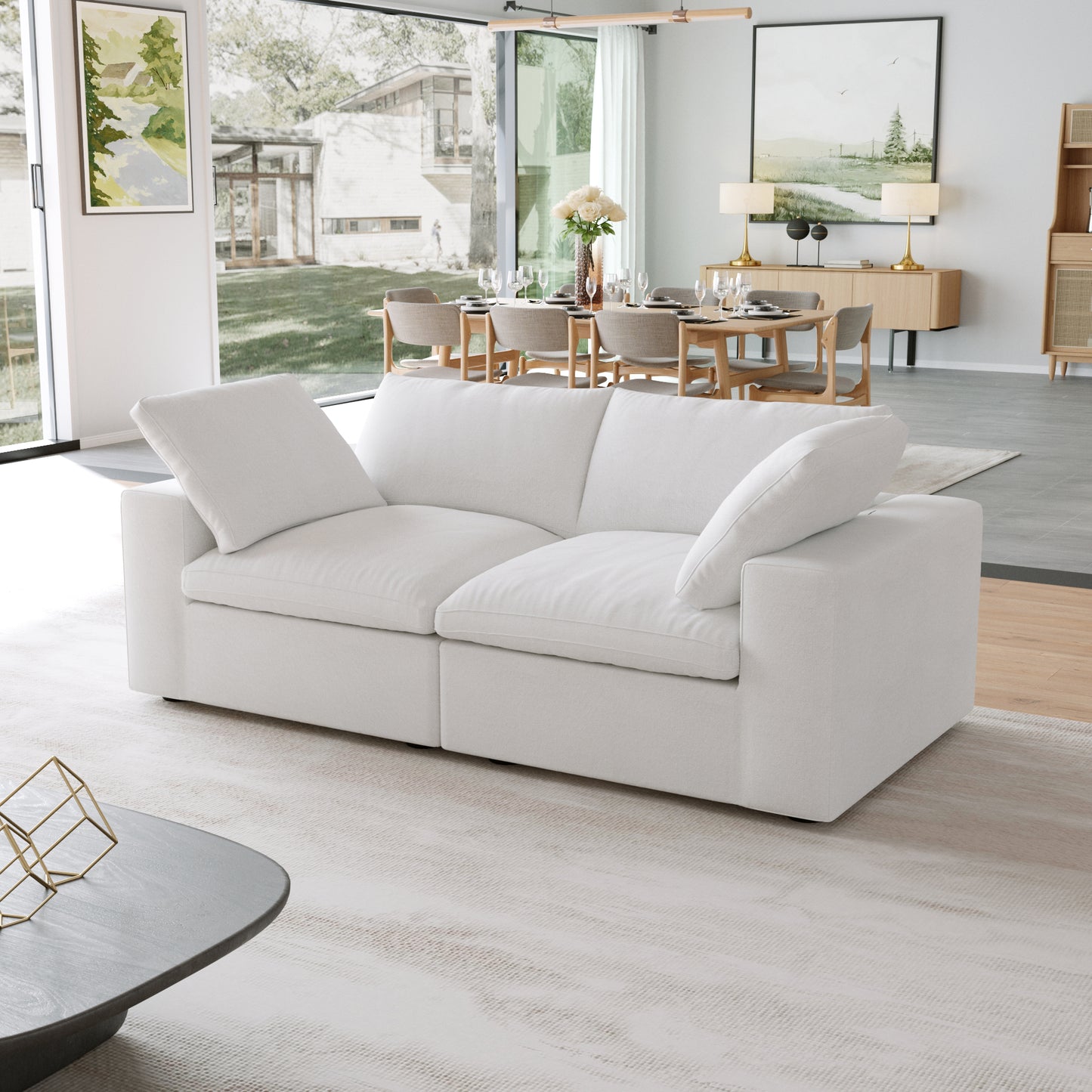 Classic Modular 2-Seater Sofa in White