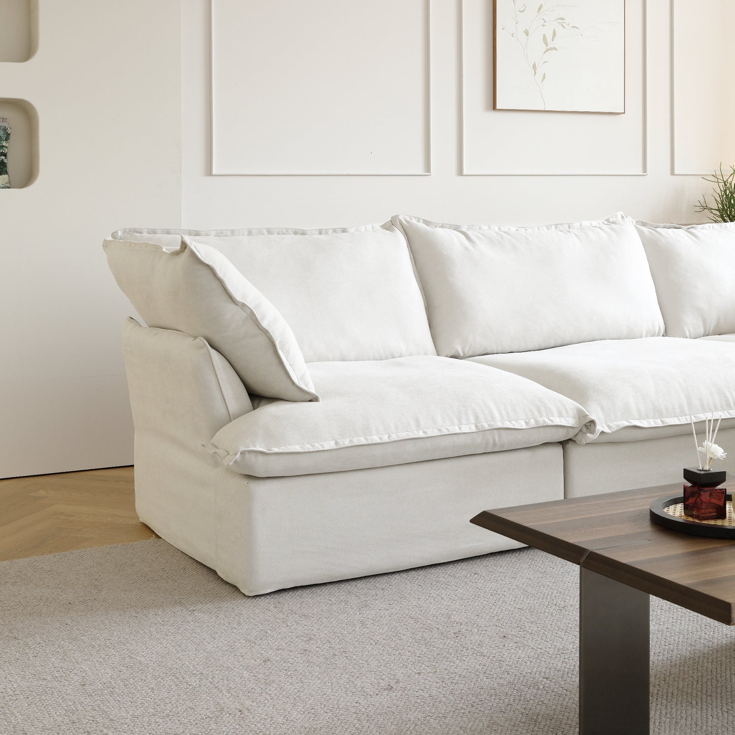 Modular Luxe 4-Seater Sectional in White