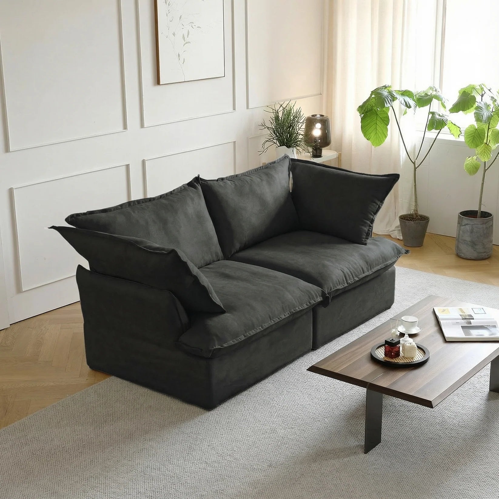 Modular Luxe 2-Seater Sofa in Black