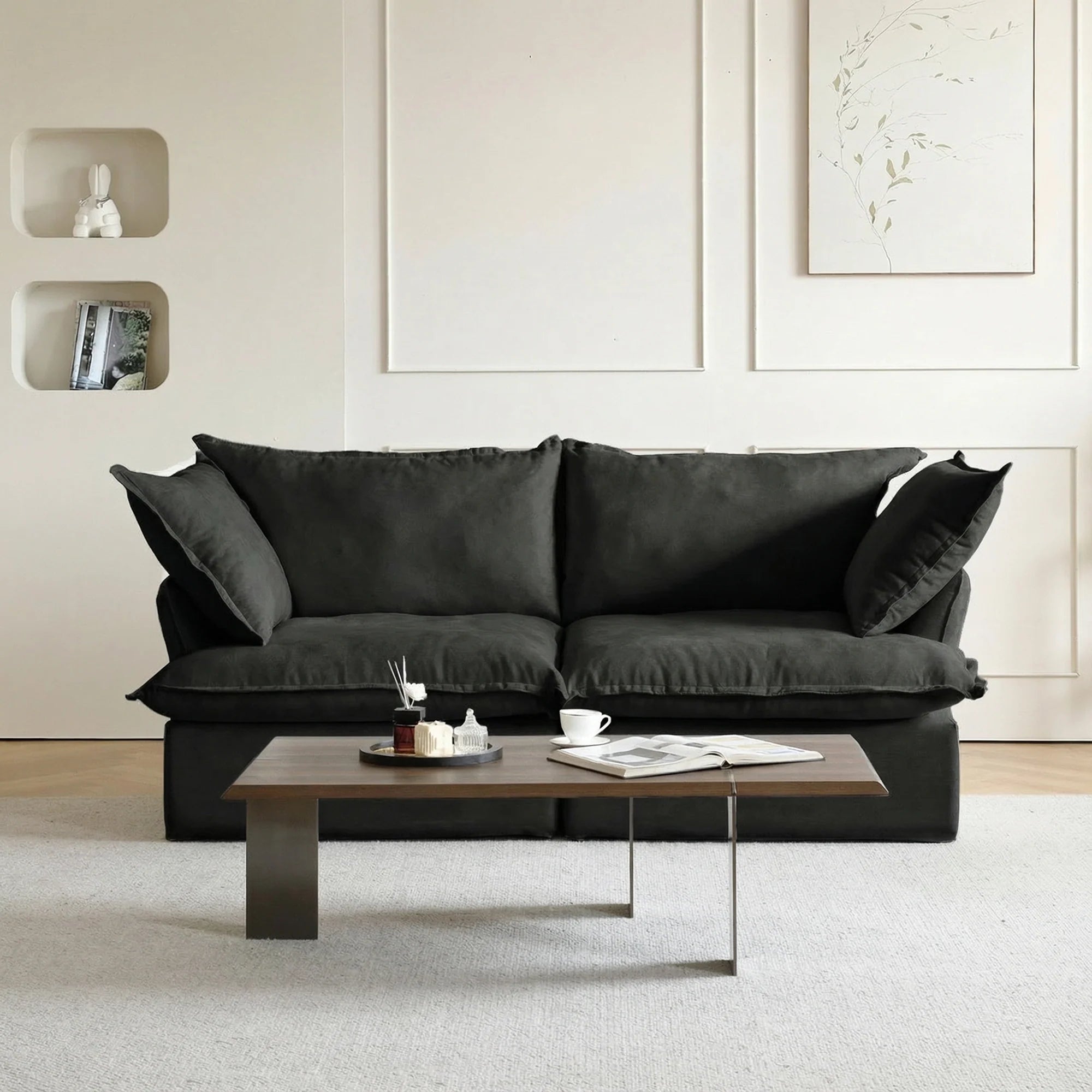 Modular Luxe 2-Seater Sofa in Black